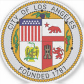 Stad van Los Angeles 1781, Californië Erfgoed Sticker (Voorkant)