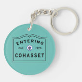 Stad van Massachusetts Cohasset, intrede Sleutelhanger (Achterkant)