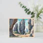 Stad van Rocks National Preserve Idaho Vintage Briefkaart (Staand voorkant)