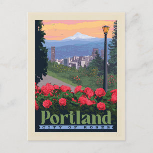 Stad van Roos   Portland, Oregon Briefkaart
