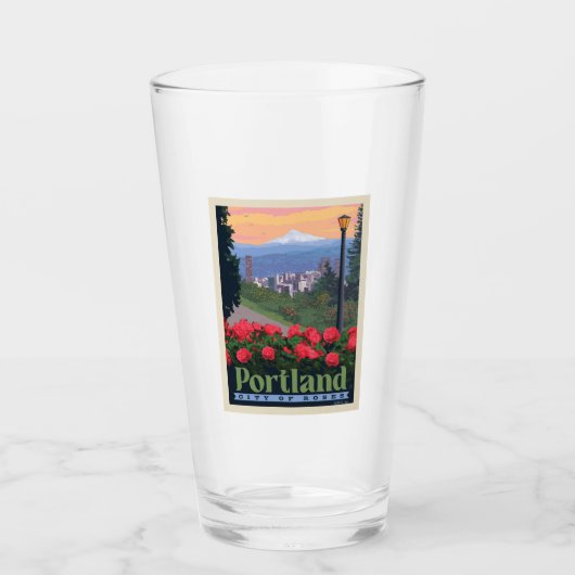 Stad van Roos | Portland, Oregon Glas (Voorkant)