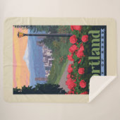 Stad van Roos | Portland, Oregon Sherpa Deken (Voorkant (horizontaal))