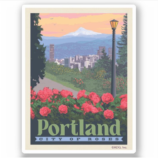Stad van Roos | Portland, Oregon Sticker (Voorkant)