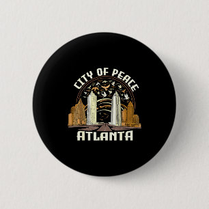 Stad Van Vrede Atlanta Souvenir Mannen Vrouwen Geo Ronde Button 5,7 Cm