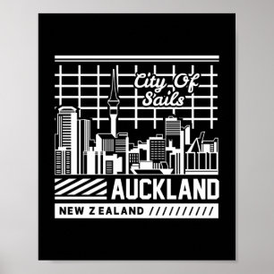 Stad van Zeilen Auckland Nieuw-Zeeland Skyline Poster