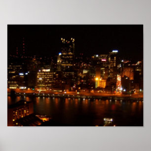 Stad van zwart en goud poster