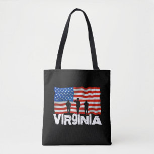 Stad Virginia Amerikaanse vlag Canvas tas