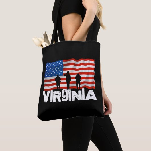 Stad Virginia Amerikaanse vlag Canvas tas (Dichtbij)