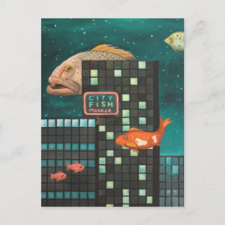 Stad vis briefkaart