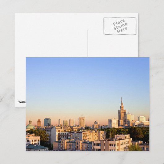 Stad Warschau in Polen Briefkaart (Voorkant / Achterkant)