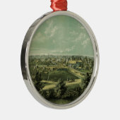 Stad Waukesha Wisconsin vanaf 1857 Metalen Ornament (Rechts)