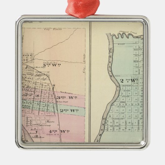 Stad Wausau, dorp Shawano Metalen Ornament (Voorkant)