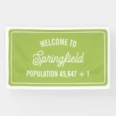 Stad Welkomstbord Baby shower Spandoek (Horizontaal)