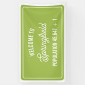 Stad Welkomstbord Baby shower Spandoek (Verticaal)
