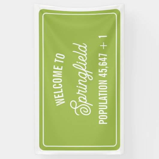 Stad Welkomstbord Baby shower Spandoek (Verticaal)