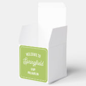 Stad Welkomstbord Groen Baby shower Bedankdoosjes (Geopend)