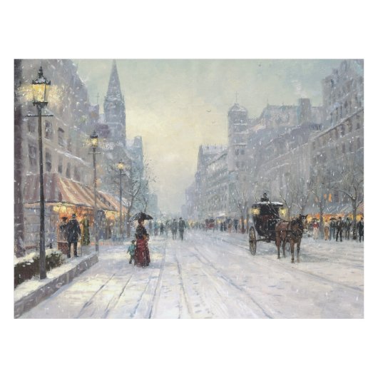  stad Winter Kerstpromenade landschap Tafelkleed (Voorkant (Horizontaal))