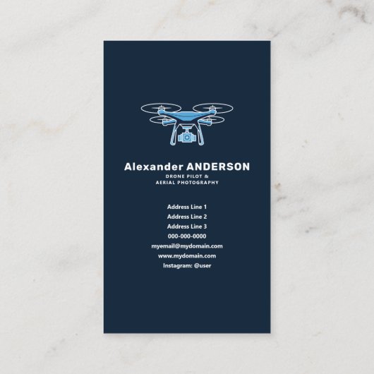 Stad & wolkenkrabbers - Drone Pilot Vertical Visitekaartje (Achterkant)
