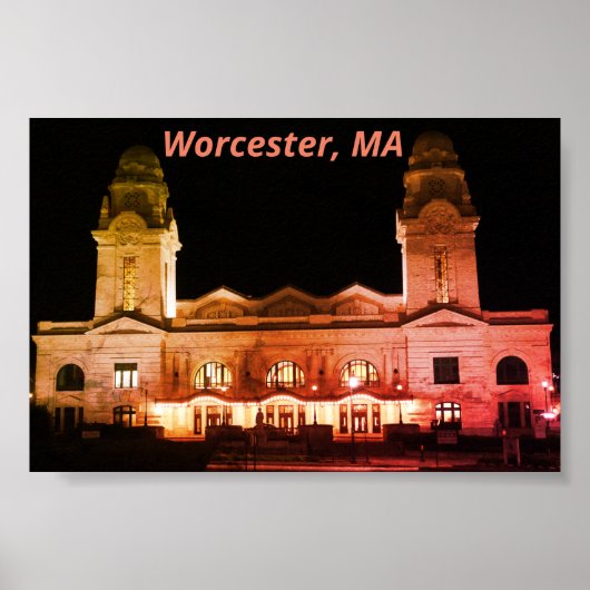 Stad Worcester, Massachusetts Architecture Poster (Voorkant)