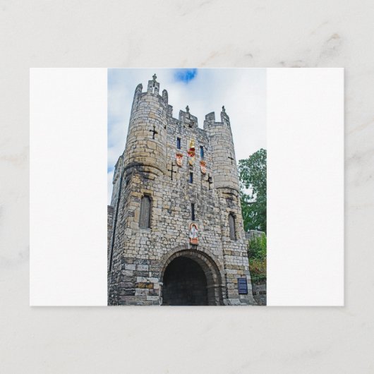 Stad York Micklegate Bar Briefkaart (Voorkant)