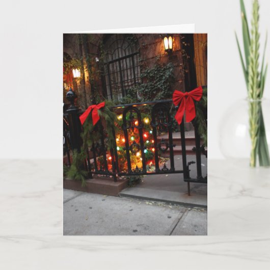 Stad Yule Feestdagen Kaart (Voorkant)