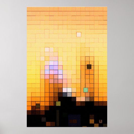 Stad zonsondergang poster (Voorkant)
