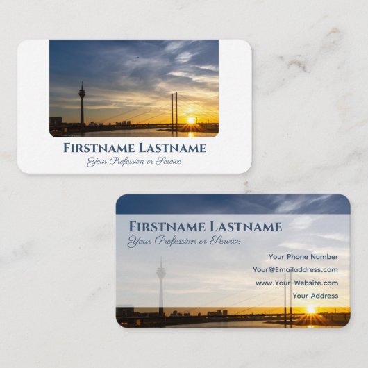 Stad zonsondergang Taxi chauffeur cabbestuurder ge Visitekaartje (Voorkant / Achterkant)