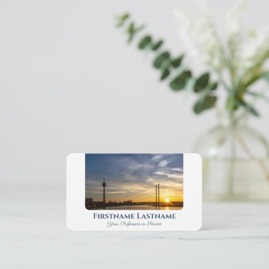 Stad zonsondergang Taxi chauffeur cabbestuurder ge Visitekaartje (Staand voorkant)