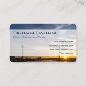 Stad zonsondergang Taxi chauffeur cabbestuurder ge Visitekaartje (Achterkant)