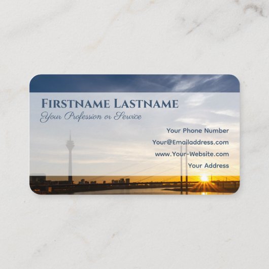 Stad zonsondergang Taxi chauffeur cabbestuurder ge Visitekaartje (Achterkant)