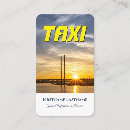 Stad zonsondergang Taxi chauffeur taxichauffeur st Visitekaartje (Voorkant)