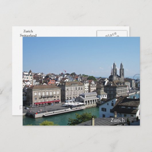 Stad Zürich Briefkaart (Voorkant / Achterkant)