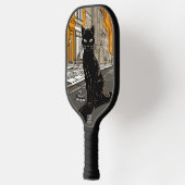 Stad Zwarte Kat Gepersonaliseerde Pickleball Paddl Paddle (Links)