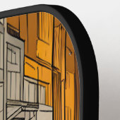 Stad Zwarte Kat Gepersonaliseerde Pickleball Paddl Paddle (Links Detail)