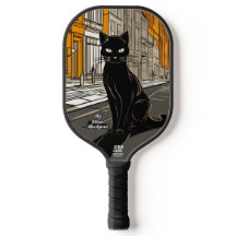 Stad Zwarte Kat Gepersonaliseerde Pickleball Paddl