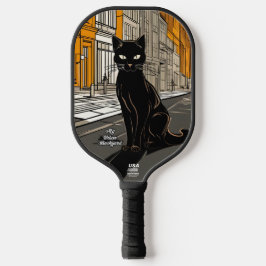 Stad Zwarte Kat Gepersonaliseerde Pickleball Paddl Pickleball Paddle