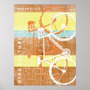 stadfiets / fiets en poster voor sport