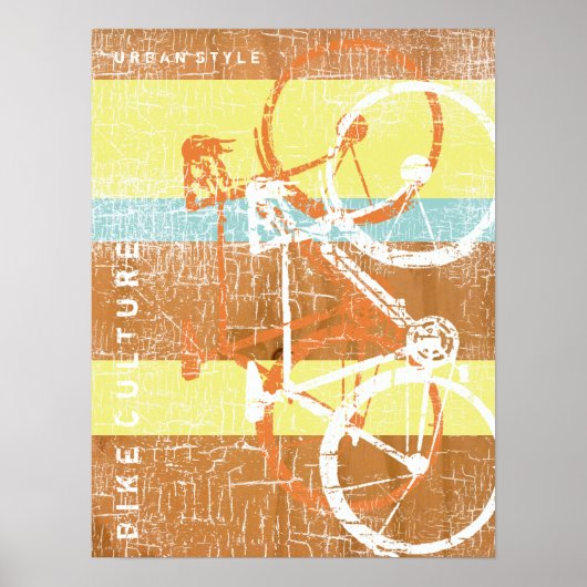 stadfiets / fiets en poster voor sport (Voorkant)