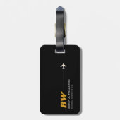 stadfiets monogram grafisch zwart bagagelabel (Achterkant verticaal)