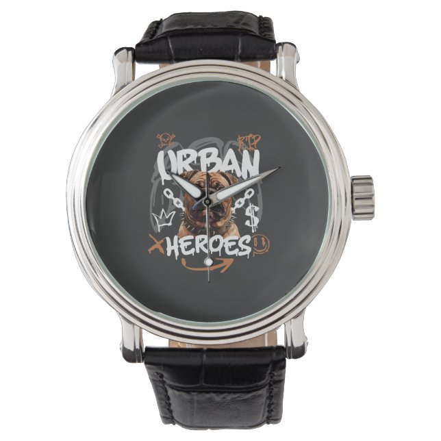 Stadhelden Hond Horloge (Voorkant)