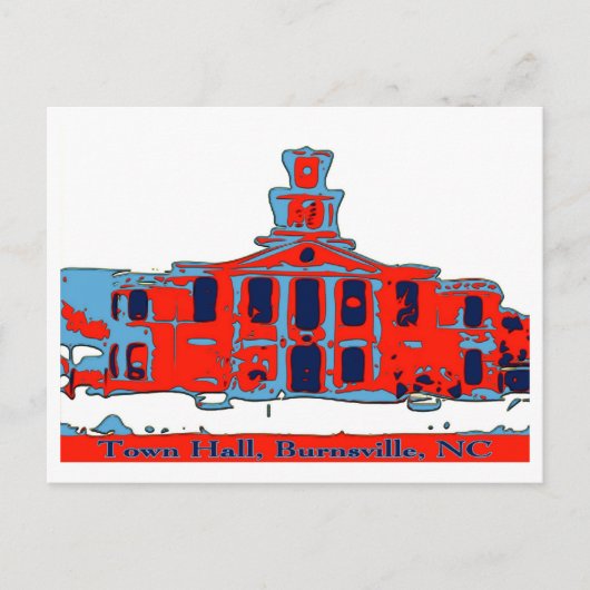 Stadhuis Burnsville NC Briefkaart (Voorkant)