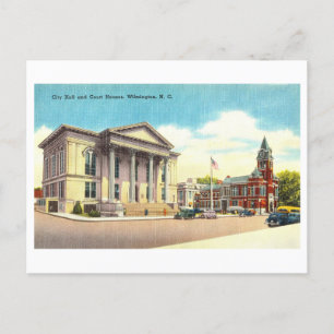 Stadhuis en gerechtsgebouwen, Wilmington, NC Briefkaart