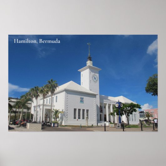 Stadhuis en Kunstencentrum, Hamilton, Bermuda Poster (Voorkant)