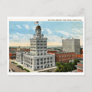 Stadhuis en Uitzicht van Tampa, 1923 Vintage Briefkaart