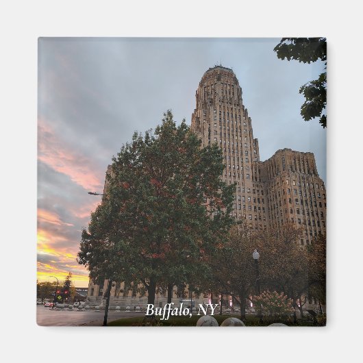 Stadhuis en zonsondergang magneet (Voorkant)