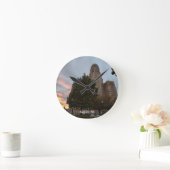 Stadhuis en zonsondergang ronde klok (Huis)