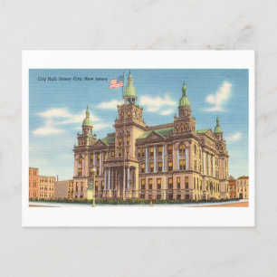 Stadhuis in Jersey City, New Jersey, Vintage Briefkaart