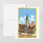 Stadhuis in Philadelphia, Pennsylvania, Vintage Briefkaart (Voorkant / Achterkant)