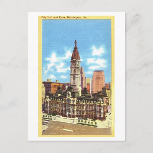 Stadhuis in Philadelphia, Pennsylvania, Vintage Briefkaart (Voorkant)