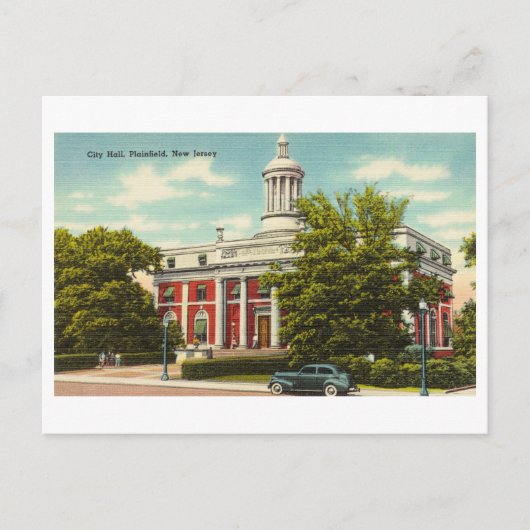 Stadhuis in Plainfield, New Jersey, Vintage Briefkaart (Voorkant)